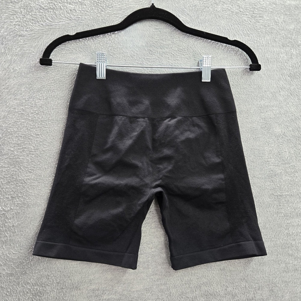 AUROLA Women Activewear Shorts Small Black Biker Mid Rise 6" Inseam